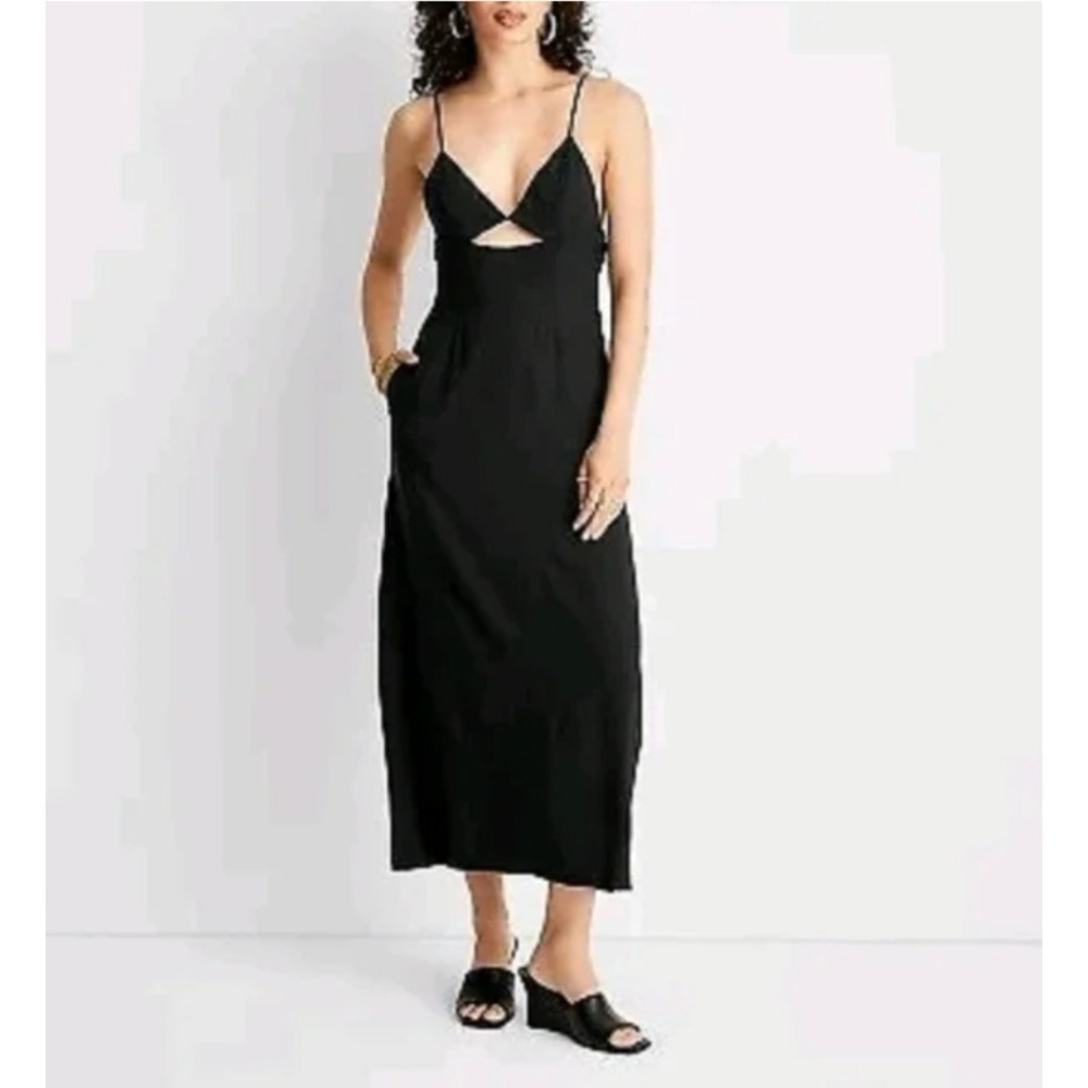 Future Collective‎ Maxi Dress Cutout Pockets Sleeveless Black Size 14 NWT